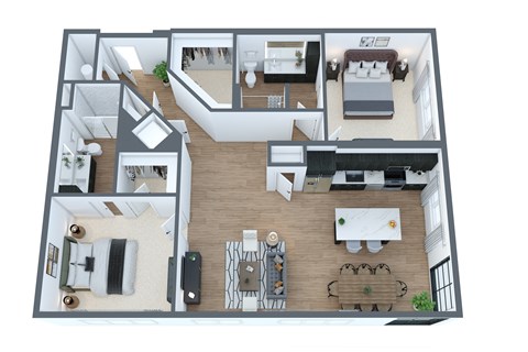 2 bedroom, 2 bathroom